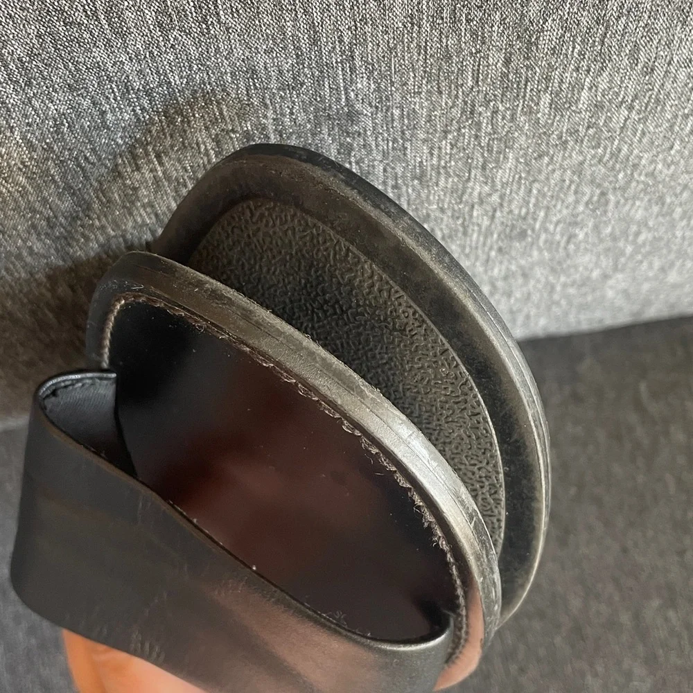 ZARA super minimalistic slides sandals flats black leather EU 40 US 9,5 - Picture 9 of 10